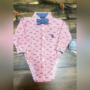 NWT English Laundry baby boy one piece with bow tie